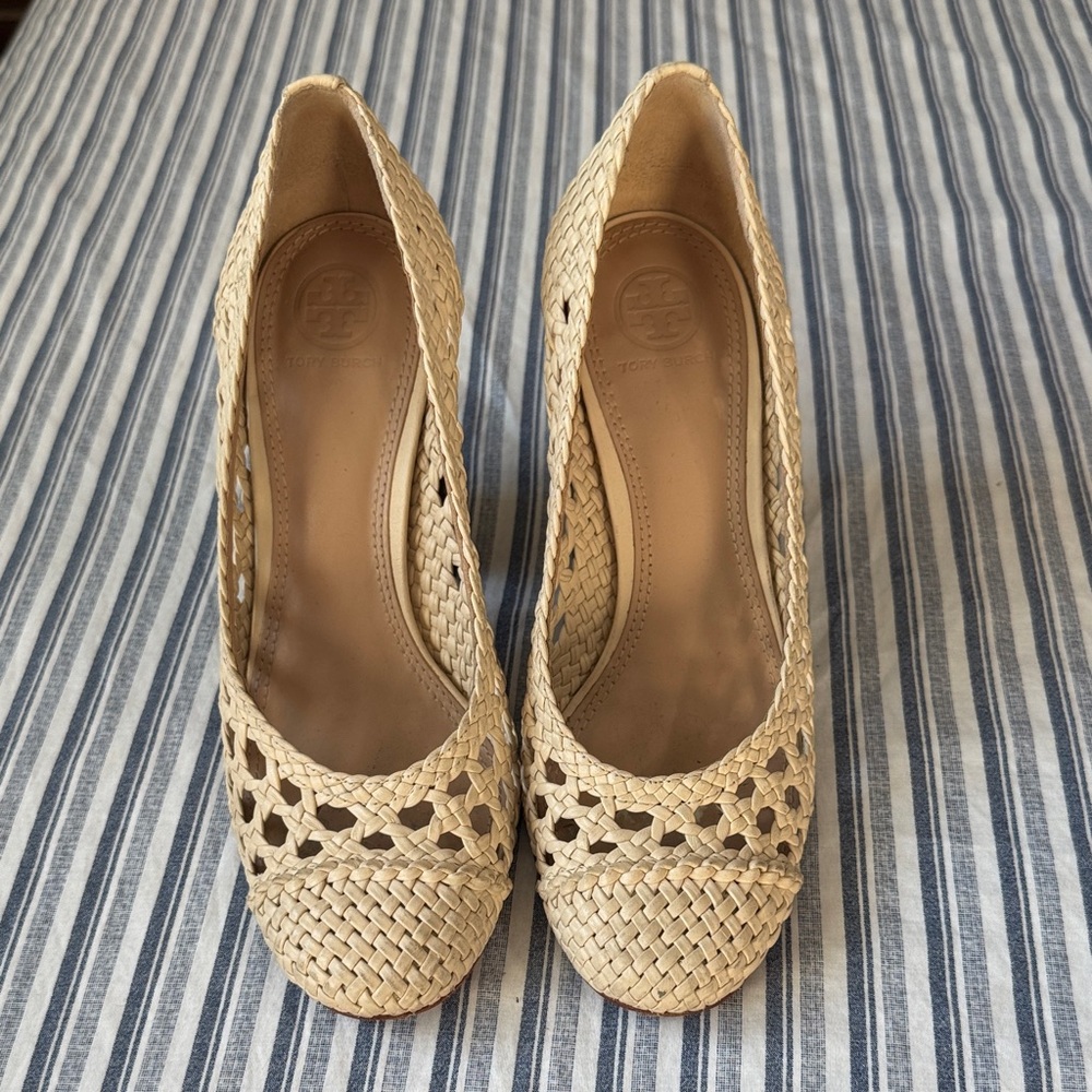 Tory Burch Beige Woven Heels